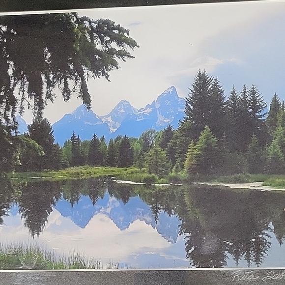 Scenic Landscape Framed Art in Black Signed Rita (Liab?) - Picture 2 of 7